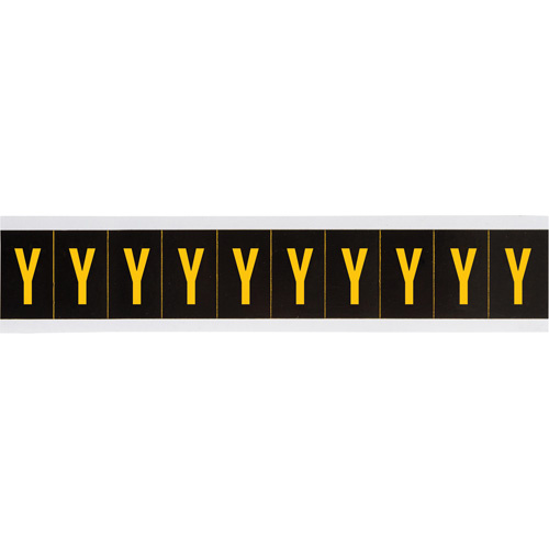 Brady 7897-Y Individual Number & Letter Labels Individual Number & Letter Labels, Y, 2" H, Yellow on Black - Each