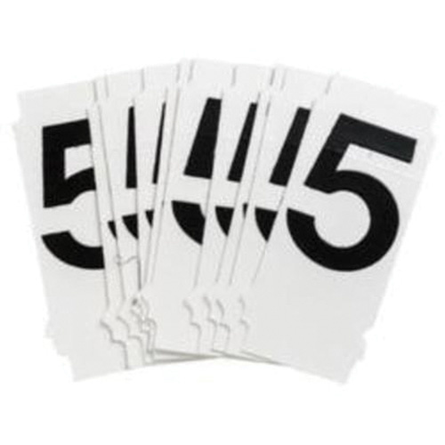 Brady 8200P-5 Quick-Align® Individual Number and Letter Labels Quick-Align<sup>®</sup> Individual Number and Letter Labels, 5, 1" H, Black - Pack of 10