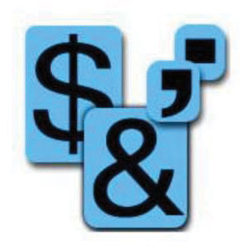 Brady 8200P-PUN Quick-Align® Individual Number and Letter Labels Quick-Align<sup>®</sup> Individual Number and Letter Labels, Assorted Punctuation, 1" H, Black - Pack of 10