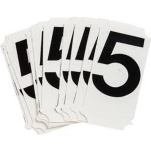 Brady 8205P-5 Quick-Align® Individual Number and Letter Labels Quick-Align<sup>®</sup> Individual Number and Letter Labels, 5, 1-1/2" H, Black - Pack of 10