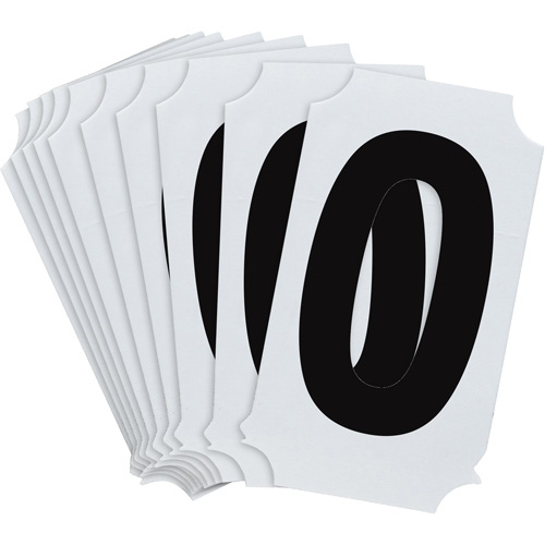 Brady 8210P-0 Quick-Align® Individual Number and Letter Labels Quick-Align<sup>®</sup> Individual Number and Letter Labels, 0, 2" H, Black - Pack of 10