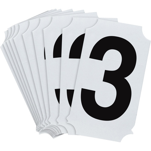 Brady 8210P-3 Quick-Align® Individual Number and Letter Labels Quick-Align<sup>®</sup> Individual Number and Letter Labels, 3, 2" H, Black - Pack of 10