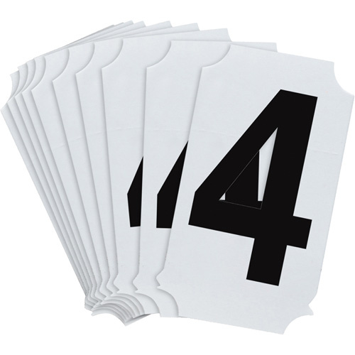 Brady 8210P-4 Quick-Align® Individual Number and Letter Labels Quick-Align<sup>®</sup> Individual Number and Letter Labels, 4, 2" H, Black - Pack of 10