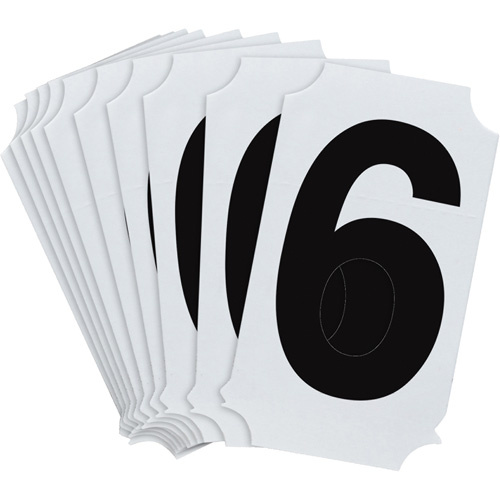 Brady 8210P-6 Quick-Align® Individual Number and Letter Labels Quick-Align<sup>®</sup> Individual Number and Letter Labels, 6, 2" H, Black - Pack of 10