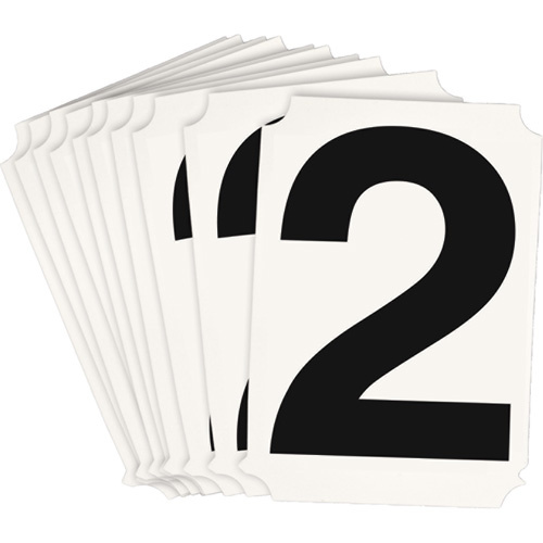 Brady 8215P-2 Quick-Align® Individual Number and Letter Labels Quick-Align<sup>®</sup> Individual Number and Letter Labels, 2, 3" H, Black - Pack of 10