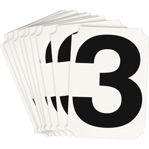 Brady 8215P-3 Quick-Align® Individual Number and Letter Labels Quick-Align<sup>®</sup> Individual Number and Letter Labels, 3, 3" H, Black - Pack of 10