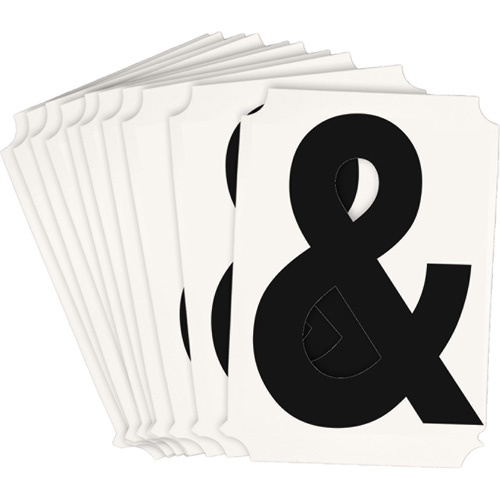 Brady 8220P-& Quick-Align® Individual Number and Letter Labels Quick-Align<sup>®</sup> Individual Number and Letter Labels, Ampersand (&), 4" H, Black - Pack of 10