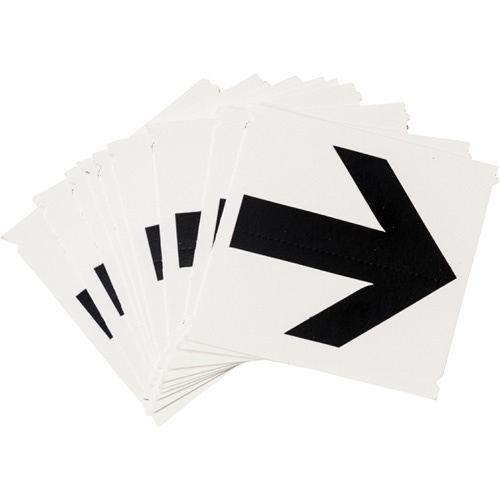 Brady 8220P-ARO Quick-Align® Individual Number and Letter Labels Quick-Align<sup>®</sup> Individual Number and Letter Labels, Arrow Symbol, 4" H, Black - Pack of 10