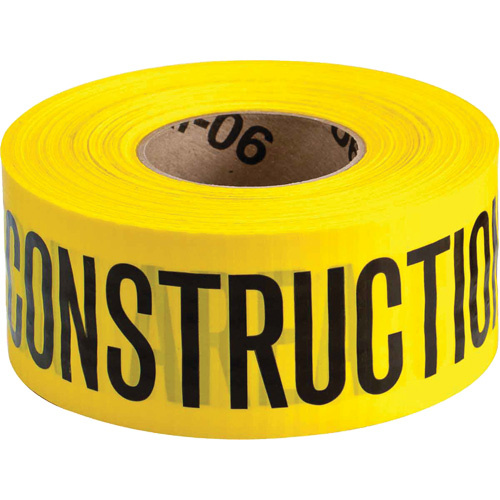 Brady 91101 Barricade Tape Barricade Tape, English, 3" W x 500' L, 3 mils, Black on Yellow - Each