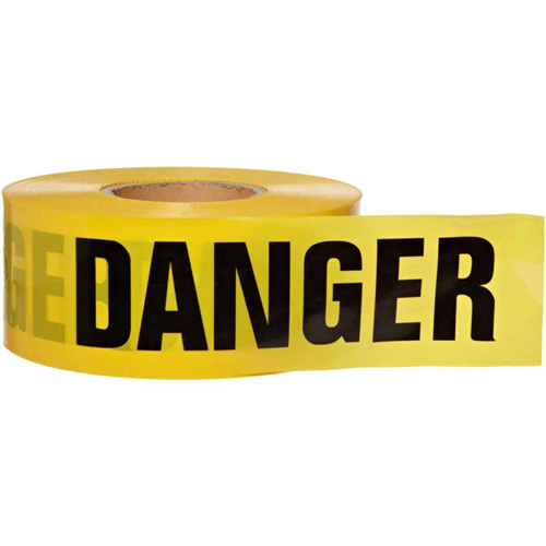 Brady 91213 Barricade Tape Barricade Tape, Bilingual, 3" W x 200' L, 3 mils, Black on Yellow - Each