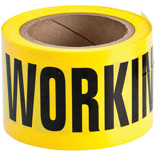 Brady 91215 Barricade Tape Barricade Tape, English, 3" W x 200' L, 3 mils, Black on Yellow - Each
