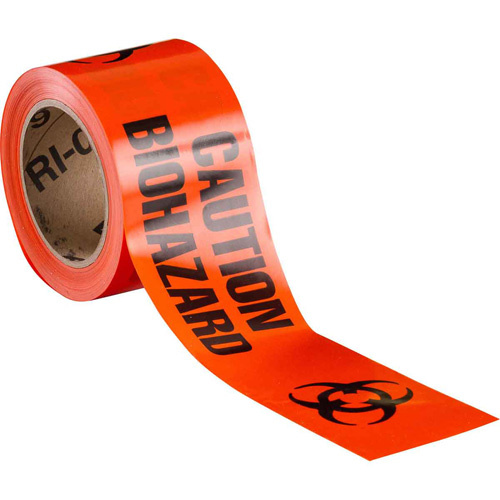 Brady 91447 Barricade Tape Barricade Tape, English, 3" W x 200' L, 3 mils, Black on Orange - Each