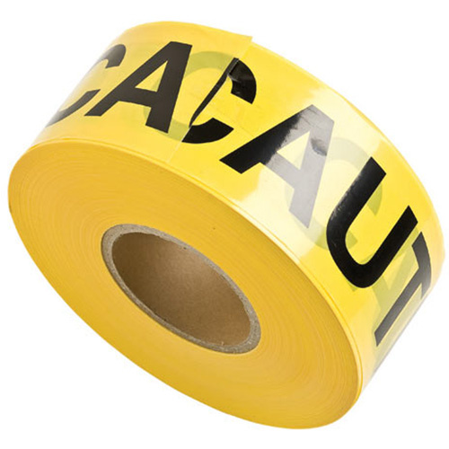 Brady 91450 Barricade Tape Barricade Tape, English, 3" W x 1000' L, 3 mils, Black on Yellow - Each