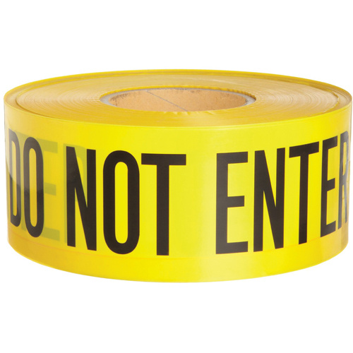 Brady 91451 Barricade Tape Barricade Tape, English, 3" W x 1000' L, 3 mils, Black on Yellow - Each