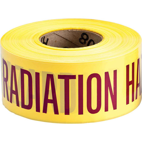 Brady 91470 Barricade Tape Barricade Tape, English, 3" W x 200' L, 3 mils, Magenta on Yellow - Each