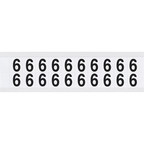 Brady 2853428 Individual Number and Letter Labels Individual Number and Letter Labels, 6, 5/8" H, Black on White - Each