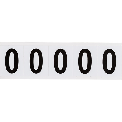 Brady 9714-0 Individual Number and Letter Labels Individual Number and Letter Labels, 0, 2" H, Black on White - Each