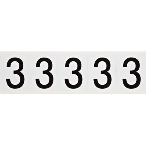 Brady 2854066 Individual Number and Letter Labels Individual Number and Letter Labels, 3, 2" H, Black on White - Each