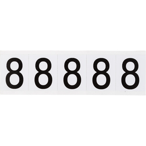 Brady 2854219 Individual Number and Letter Labels Individual Number and Letter Labels, 8, 2" H, Black on White - Each