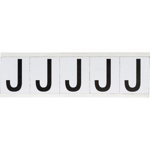 Brady 9714-J Individual Number and Letter Labels Individual Number and Letter Labels, J, 2" H, Black on White - Each