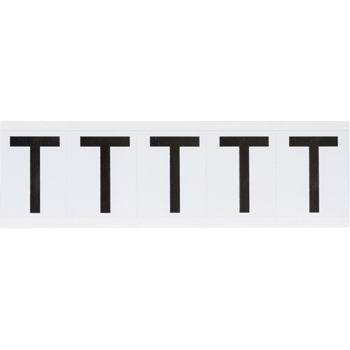 Brady 9714-T Individual Number & Letter Labels Individual Number & Letter Labels, T, 2" H, Black on White - Each
