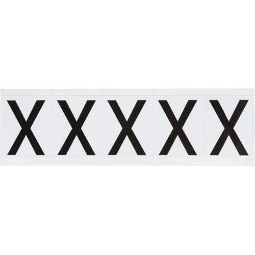Brady 9714-X Individual Number & Letter Labels Individual Number & Letter Labels, X, 2" H, Black on White - Each