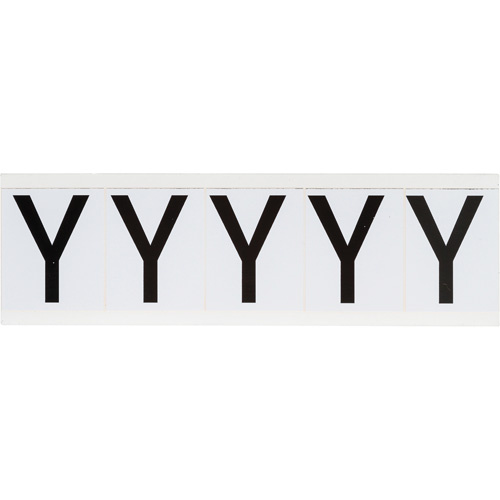 Brady 9714-Y Individual Number & Letter Labels Individual Number & Letter Labels, Y, 2" H, Black on White - Each