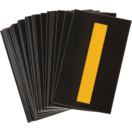 Brady 5890-I Reflective Individual Number and Letter Labels Reflective Individual Number and Letter Labels, I, 1-1/2" H, Yellow on Black - Pack of 25