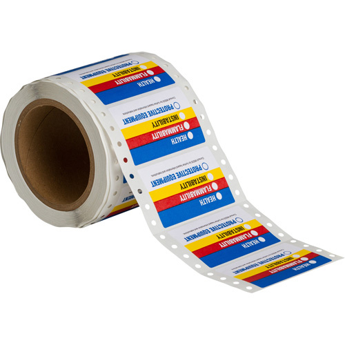 Brady 60321 ""Protective Equipment"" Self-Laminating Labels "Protective Equipment" Self-Laminating Labels, Paper, Roll, 3" L x 1-7/8" W - Pack of 500