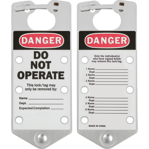 Brady 65971 Labeled Lockout Hasps Labeled Lockout Hasps, Silver - Pack of 5