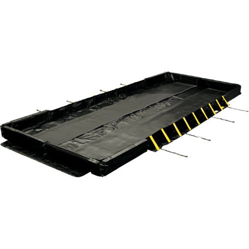 Enpac  48-10401-BK-SU  Stinger Collapsible Berm, 2992 US gal. Capacity, 40' W x 10' L x 12" H, Snap-Up Bracket - Each