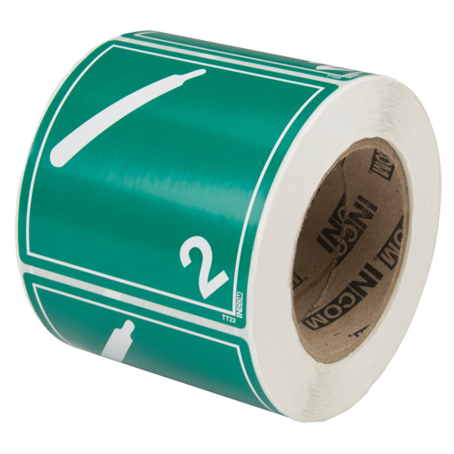Incom Top Tape & Label TT22P TDG Shipping Labels, Class 2.2, Non-Flammable & Non-Toxic Gases, Paper-(Roll of 500)
