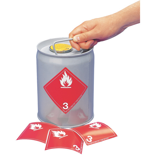 Incom Top Tape & Label TT30P TDG Shipping Labels, Class 3, Flammable Liquids, Paper-(Roll of 500)
