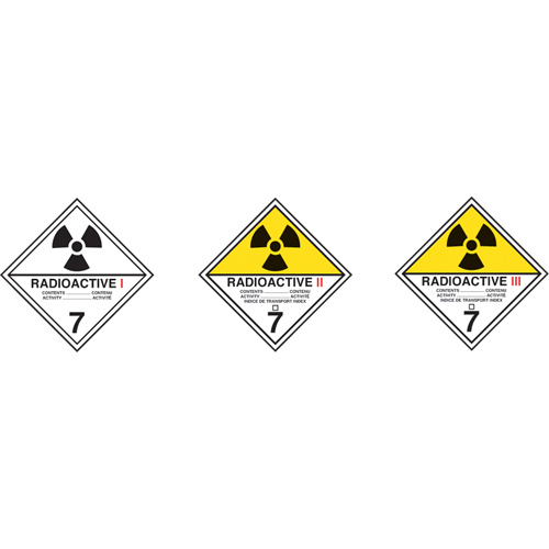 Incom Top Tape & Label TT71P TDG Shipping Labels, Class 7, Radioactive I, Paper-(Roll of 500)