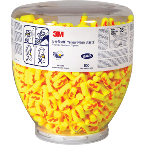 3M 391-1010 E-A-Rsoft™ Yellow Neons™ Earplugs E-A-Rsoft™ Yellow Neons™ Earplugs, Bulk - Canister - Box of 500 Pairs