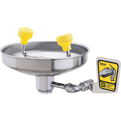 Encon 01045005 Eyewash With Acetal Heads, Wall-Mount Installation, Stainless Steel Bowl-(Each)