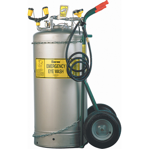 Encon 01106001 Self-Contained Eyewash With Dolly Cart, Pressurized, 7 gal. Capacity, Meets ANSI Z358.1-(Each)