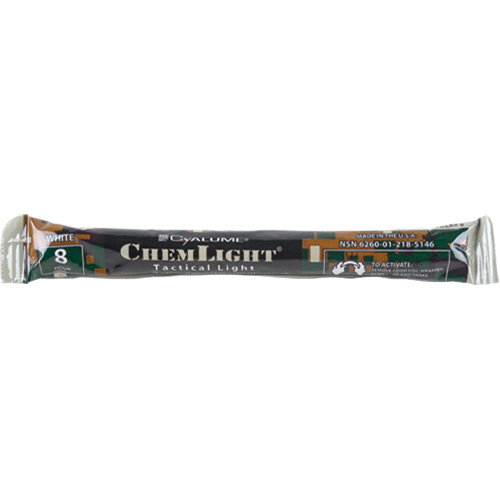Omniglow 9-27078 6"" Cyalume® Lightsticks 6" Cyalume<sup>®</sup> Lightsticks, White, 8 hrs. Duration - Each