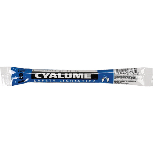 Omniglow 9-27077 6"" Cyalume® Lightsticks 6" Cyalume<sup>®</sup> Lightsticks, Blue, 8 hrs. Duration - Each