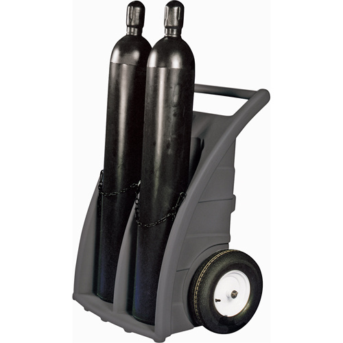 Enpac 7302-BK Dual-Cylinder Dollies, Rubber Wheels, 23" W x 12"L Base, 500 lbs.-(Each)