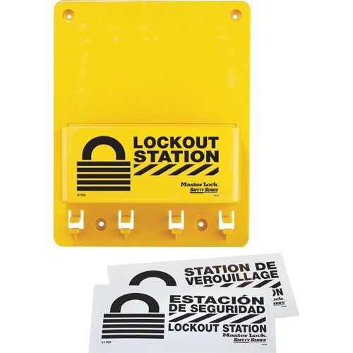 Master Lock S1700 Compact Lockout Station, None Padlocks, 4 Padlock Capacity, Padlocks Not Included-(Each)