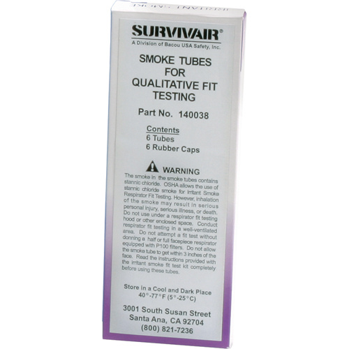 PIP Global Safety 140038 Fit Test Kits - Replacement Tubes Fit Test Kits - Replacement Tubes, Qualitative, Smoke Testing Solution - Box of 6
