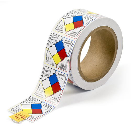 Brady 53068 Write-On Hazard Identification Labels Write-On Hazard Identification Labels, Vinyl, Roll, 2" L x 2" W - Each