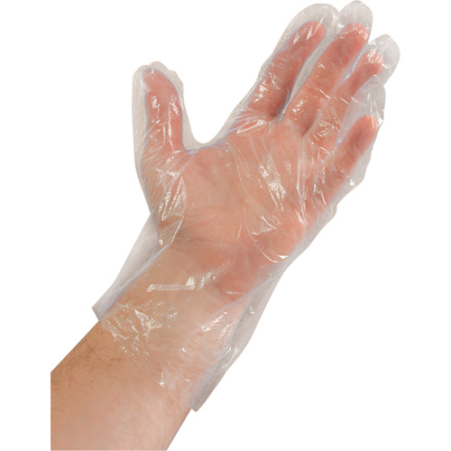 Almedic 46I-200DS-L Disposable Gloves Disposable Gloves, Large, Polyethylene, 0.02-mil, Powder-Free, Clear - Box of 100