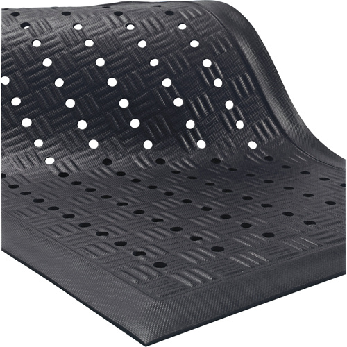 M+A Matting 371023900 Cushion Station Mats, Slotted, 2' x 3-1/5' x 9/16", Black, Nitrile-(Each)