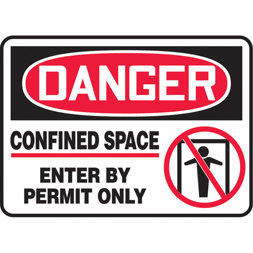 Accuform Signs ""Confined Space Enter By Permit"" Sign  (Each)-Click on options for variations & Details.