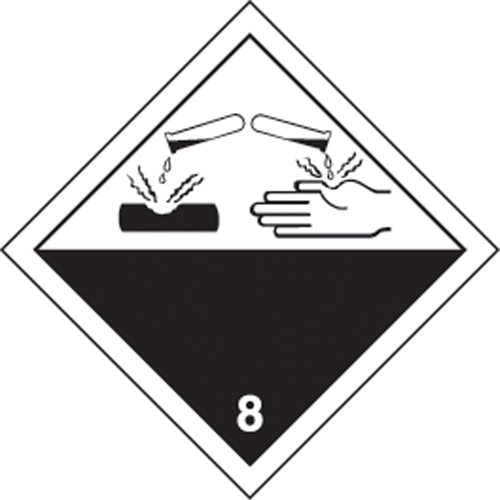Accuform Signs TCL879EV2 TDG Shipping Labels, Class 8, Corrosives, Vinyl-(Roll of 250)