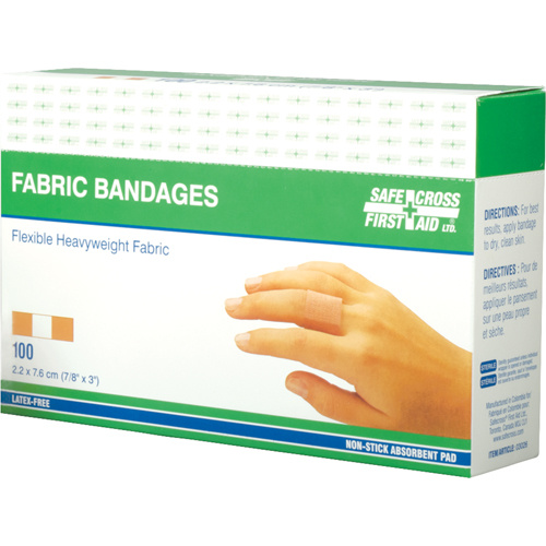 Safecross 03026 Heavyweight Bandages Heavyweight Bandages, Rectangular/Square, 3", Fabric, Non-Sterile - Box of 100