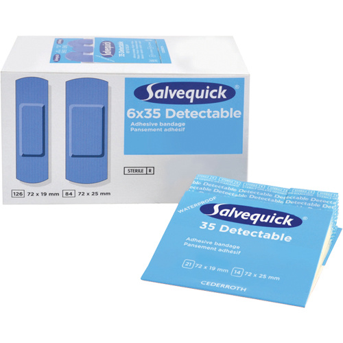 Salvequick® Bandage Dispensing Systems Refills Salvequick<sup>®</sup> Bandage Dispensing Systems Refills, Rectangular/Square, Plastic Metal Detectable, Sterile - Box of 210