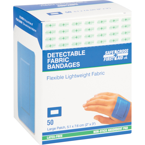 Safecross 03200 Bandages Bandages, Rectangular/Square, 3", Fabric Metal Detectable, Sterile - Box of 50